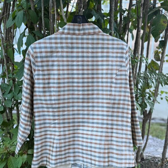 Anne Carson Silk Plaid Zip Jacket Shirt /Jacket ( Size 14) - Picture 4 of 6